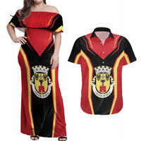 Personalized Beja Portugal Couples Matching Off Shoulder Maxi Dress and Hawaiian Shirt Sporty Style - Wonder Print Shop