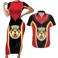 Personalized Beja Portugal Couples Matching Short Sleeve Bodycon Dress and Hawaiian Shirt Sporty Style - Wonder Print Shop