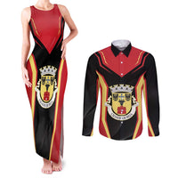 Personalized Beja Portugal Couples Matching Tank Maxi Dress and Long Sleeve Button Shirt Sporty Style - Wonder Print Shop