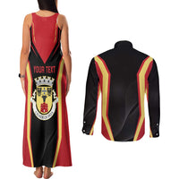 Personalized Beja Portugal Couples Matching Tank Maxi Dress and Long Sleeve Button Shirt Sporty Style - Wonder Print Shop
