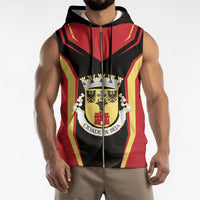Personalized Beja Portugal Sleeveless Zip Hoodie Sporty Style - Wonder Print Shop