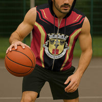 Personalized Beja Portugal Sleeveless Zip Hoodie Sporty Style - Wonder Print Shop