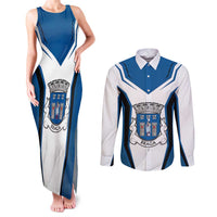 Personalized Braga Portugal Couples Matching Tank Maxi Dress and Long Sleeve Button Shirt Sporty Style - Wonder Print Shop