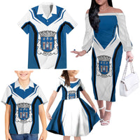 Personalized Braga Portugal Family Matching Off The Shoulder Long Sleeve Dress and Hawaiian Shirt Sporty Style - Wonder Print Shop