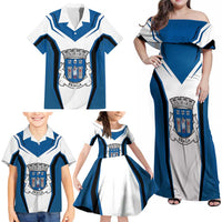 Personalized Braga Portugal Family Matching Off Shoulder Maxi Dress and Hawaiian Shirt Sporty Style - Wonder Print Shop