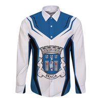 Personalized Braga Portugal Long Sleeve Button Shirt Sporty Style - Wonder Print Shop