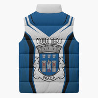 Personalized Braga Portugal Sleeveless Puffer Jacket Sporty Style - Wonder Print Shop