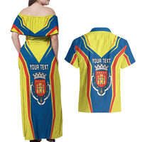 Personalized Braganca Portugal Couples Matching Off Shoulder Maxi Dress and Hawaiian Shirt Sporty Style - Wonder Print Shop