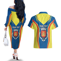 Personalized Braganca Portugal Couples Matching Off The Shoulder Long Sleeve Dress and Hawaiian Shirt Sporty Style - Wonder Print Shop