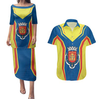 Personalized Braganca Portugal Couples Matching Puletasi and Hawaiian Shirt Sporty Style - Wonder Print Shop