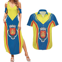 Personalized Braganca Portugal Couples Matching Summer Maxi Dress and Hawaiian Shirt Sporty Style - Wonder Print Shop