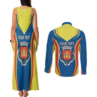 Personalized Braganca Portugal Couples Matching Tank Maxi Dress and Long Sleeve Button Shirt Sporty Style - Wonder Print Shop