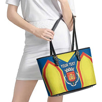 Personalized Braganca Portugal Leather Tote Bag Sporty Style - Wonder Print Shop
