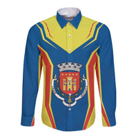 Personalized Braganca Portugal Long Sleeve Button Shirt Sporty Style - Wonder Print Shop