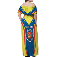 Personalized Braganca Portugal Off Shoulder Maxi Dress Sporty Style - Wonder Print Shop