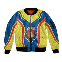 Personalized Braganca Portugal Sleeve Zip Bomber Jacket Sporty Style - Wonder Print Shop