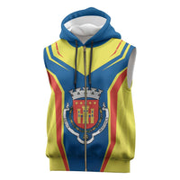 Personalized Braganca Portugal Sleeveless Zip Hoodie Sporty Style - Wonder Print Shop