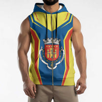Personalized Braganca Portugal Sleeveless Zip Hoodie Sporty Style - Wonder Print Shop