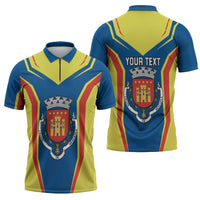 Personalized Braganca Portugal Zipper Polo Shirt Sporty Style - Wonder Print Shop