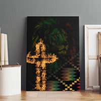 Happy Meskel Celebration Canvas Wall Art Cross Fire And Lion Flag Color - Wonder Print Shop