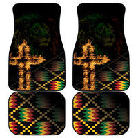 Happy Meskel Celebration Car Mats Cross Fire And Lion Flag Color - Wonder Print Shop