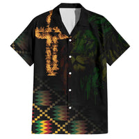 Happy Meskel Celebration Family Matching Short Sleeve Bodycon Dress and Hawaiian Shirt Cross Fire And Lion Flag Color - Wonder Print Shop