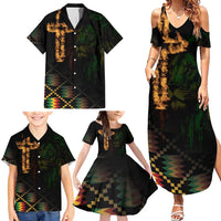Happy Meskel Celebration Family Matching Summer Maxi Dress and Hawaiian Shirt Cross Fire And Lion Flag Color - Wonder Print Shop