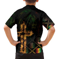 Happy Meskel Celebration Family Matching Tank Maxi Dress and Hawaiian Shirt Cross Fire And Lion Flag Color - Wonder Print Shop