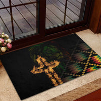 Happy Meskel Celebration Rubber Doormat Cross Fire And Lion Flag Color - Wonder Print Shop