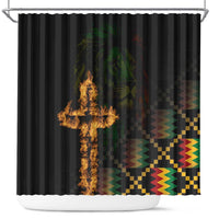 Happy Meskel Celebration Shower Curtain Cross Fire And Lion Flag Color