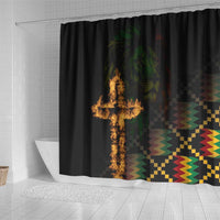 Happy Meskel Celebration Shower Curtain Cross Fire And Lion Flag Color