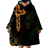 Happy Meskel Celebration Wearable Blanket Hoodie Cross Fire And Lion Flag Color - Wonder Print Shop