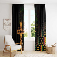 Happy Meskel Celebration Window Curtain Cross Fire And Lion Flag Color - Wonder Print Shop