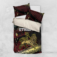 Meskel Ethiopia Bedding Set Lion Of Judah With Grunge Patterns - Wonder Print Shop