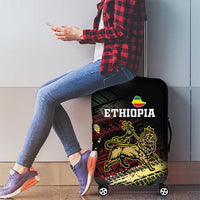 Meskel Ethiopia Luggage Cover Lion Of Judah With Grunge Patterns - Wonder Print Shop