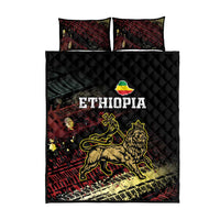 Meskel Ethiopia Quilt Bed Set Lion Of Judah With Grunge Patterns - Wonder Print Shop