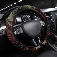 Meskel Ethiopia Steering Wheel Cover Lion Of Judah With Grunge Patterns - Wonder Print Shop