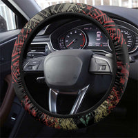 Meskel Ethiopia Steering Wheel Cover Lion Of Judah With Grunge Patterns - Wonder Print Shop