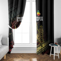 Meskel Ethiopia Window Curtain Lion Of Judah With Grunge Patterns - Wonder Print Shop