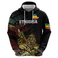 Meskel Ethiopia Zip Hoodie Lion Of Judah With Grunge Patterns - Wonder Print Shop