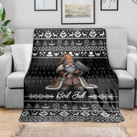 Viking Gnome Christmas Blanket Nordic Xmas Spirit Pattern - Wonder Print Shop