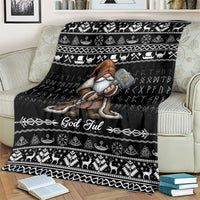Viking Gnome Christmas Blanket Nordic Xmas Spirit Pattern - Wonder Print Shop