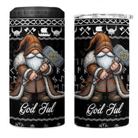 Viking Gnome Christmas 4 in 1 Can Cooler Tumbler Nordic Xmas Spirit Pattern - Wonder Print Shop