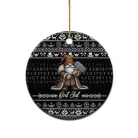 Viking Gnome Christmas Ceramic Ornament Nordic Xmas Spirit Pattern - Wonder Print Shop
