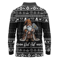 Viking Gnome Christmas Long Sleeve Polo Shirt Nordic Xmas Spirit Pattern - Wonder Print Shop