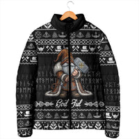 Viking Gnome Christmas Padded Jacket Nordic Xmas Spirit Pattern - Wonder Print Shop