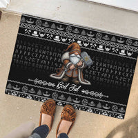 Viking Gnome Christmas Rubber Doormat Nordic Xmas Spirit Pattern - Wonder Print Shop