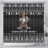Viking Gnome Christmas Shower Curtain Nordic Xmas Spirit Pattern - Wonder Print Shop