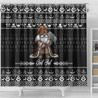 Viking Gnome Christmas Shower Curtain Nordic Xmas Spirit Pattern - Wonder Print Shop