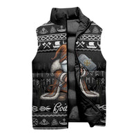 Viking Gnome Christmas Sleeveless Puffer Jacket Nordic Xmas Spirit Pattern - Wonder Print Shop